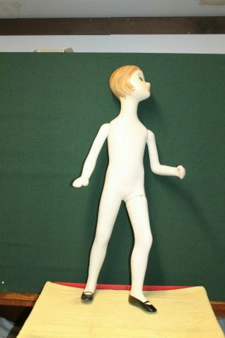 Vintage Hand Painted Wooden Child Mannequin 43 Inches