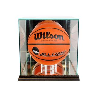 Glass Full Size Basketball Display Case With Black Wood