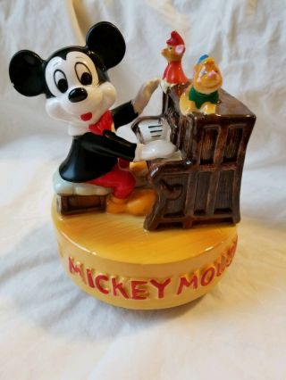Vintage Disney Mickey Mouse Rotating Music Box Japan