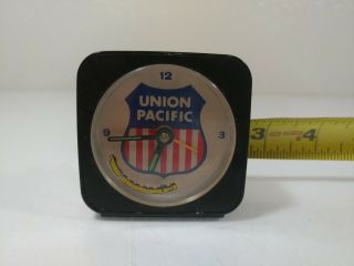 Vintage Union Pacific Railroad Travel Alarm Clock With Train Second Hand Euc