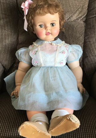 Vintage Ideal Suzy Playpal Doll Patti Baby Sister 28 " Chunky Susie Really Cute