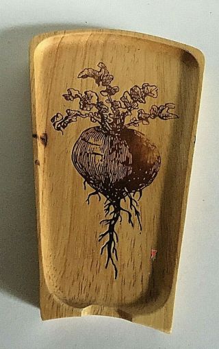 Vintage Via Wood Spoon Rest 7 " X 4 " X 1/2 " Ancona 2 Designs Nyc 1995 Taiwain