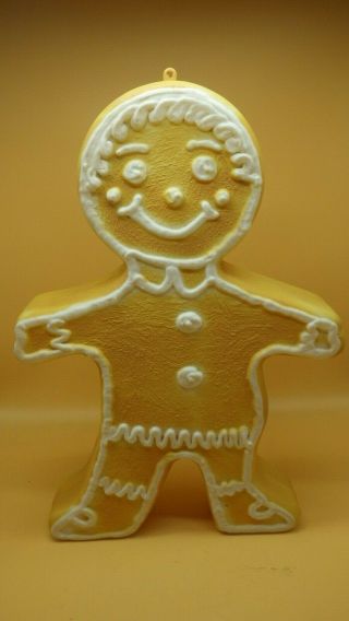 Vintage Gingerbread Man Blow Mold Union Products Christmas 24 " Double Sided