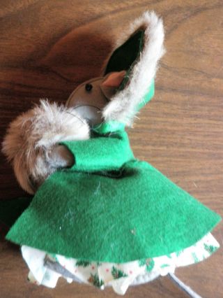 Vintage OOAK Artist Made Victorian Lady Mouse Doll Felt Handmade Dickens 2