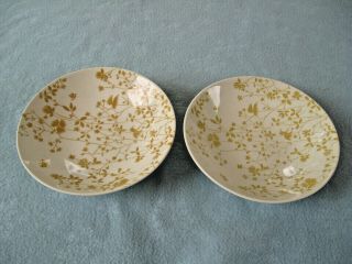 Vintage Sheffield Golden Meadow Ironstone Set Of 2 7 3/4 " Coupe Bowls