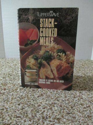 Vintage Tupperware Stack Cooker Cookbook Hard Cover Spiral Bound Euc