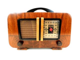 Vintage 1940s Near Philco Old Style Art Deco Restored Antique Tube Radio