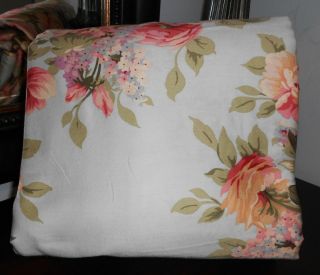Stunning RALPH LAUREN STONE HARBOR Aqua Blue Floral KING Fitted SHEET Chic roses 2