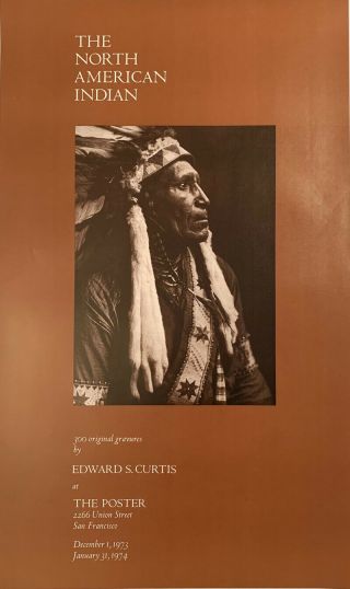 Edward Curtis American Indian Rare Photography Poster,  1973
