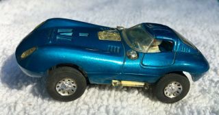 Vintage Tyco Blue Cheetah Ho Scale Slot Car - Thunder Jet