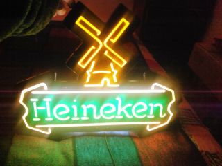 Vintage Heineken Lighted Sign.  Beer.  Windmill.