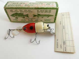 Creek Chub Fishing Lure Beetle 3852 White Red,  Correct Label Box And Order Form