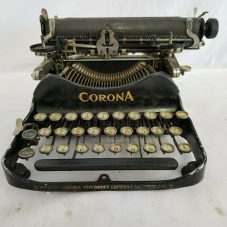 Antique Corona No.  3 Folding Compact Typewriter Patent 1917 For Restoration,  Parts