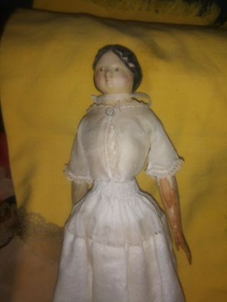 Very Old.  Paper Mache Milliners Doll.  1840.  10 ".