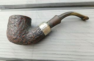 Vintage K & P Peterson Wooden & Silver ? Band Rustic Pipe Petersons
