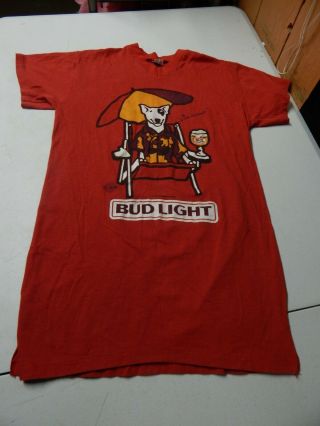 1987 Spuds Mackenzie Bud Light Vintage Red Tee Shirt Artex Sz M Medium Rare Red