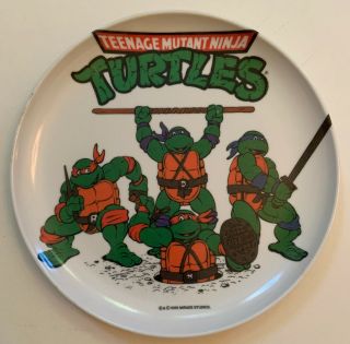 Vintage 1989 Teenage Mutant Ninja Turtles 8 " Round Melmac Hard Plastic Plate