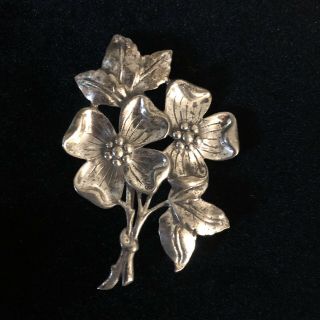 Vintage Danecraft Sterling Silver Pin / Brooch Bouquet Of Flowers