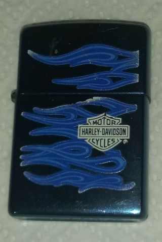 Zippo Harley Davidson Ghost Lighter,  Sapphire Blue With Logo 20711,