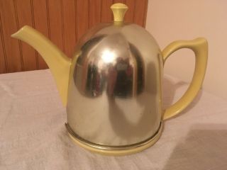 Vintage Retro Yellow Hall Teapot With Warming Insulated Cozy Cover 1950 