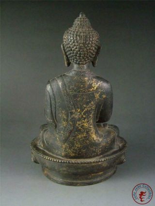 Large Antique Old Chinese Tibet Bronze Tibetan Buddha Sakyamuni Statue 3