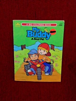 Vintage 1986 Golden Big Coloring Book Hasbro My Buddy Doll Collectible