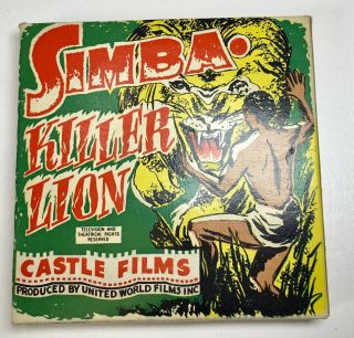 Vintage Simba Killer Lion 8 Mm Film Complete Edition Castle Film Euc