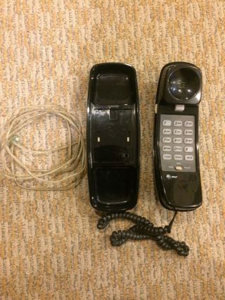 Vintage At&t Trimline Corded Black Wall Or Desk Push Button Phone
