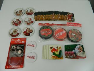 42 Vintage Coca Cola Coasters,  Art Deco,  Santa Clause Some Nib 1983 - 2000