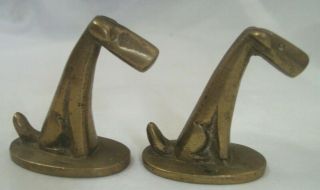 Vintage Retro Mid - Century Brass Dogs Schnauzers 1 3/4 "