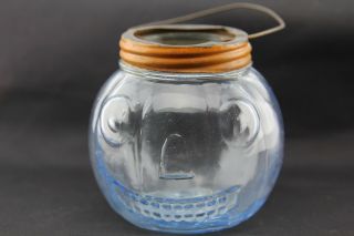 Rare Antique Halloween Glass Jack O Lantern Jol Candy Container Bail Handel