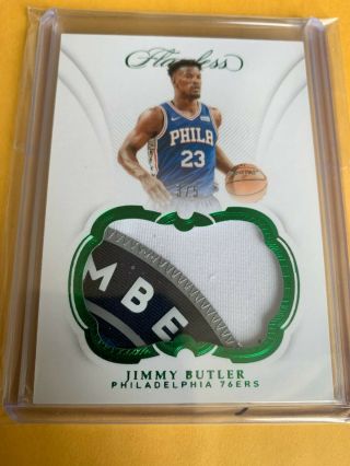 2018 - 19 Flawless Jimmy Butler 76ers Timberwolves Game - Worn Patch Emerald 3/5