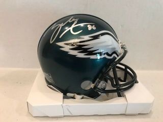 Zach Ertz Signed Philadelphia Eagles Riddell Mini Helmet Sb Champ Coa/hologram