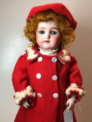 18” Antique German Bisque Doll Heinrich Handwerck S & H Blue Sleep Redhead Sc5