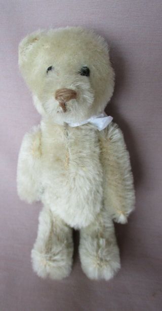 Vintage Miniature 5 " Schuco Light Beige Mohair Perfume Bear Missing Ear