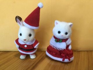 Sylvanian Families Calico Critters Christmas Set Hard To Find Mr And Mrs Claus