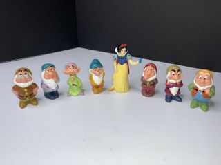 Vintage Disney Snow White And The Seven Dwarfs Figurines Set 7 Dwarves