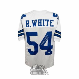 Randy White Hof Autographed Dallas Cowboys Custom White Football Jersey Bas