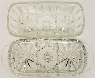 Vintage Anchor Hocking Cut Glass/crystal Butter Dish & Lid