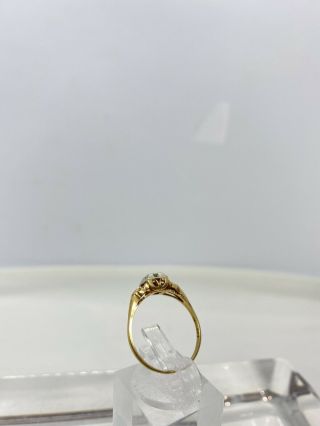 Antique Art Deco 14 - 18K Gold Diamond.  0.  25Ct Engagement Ring 3