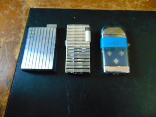 3 Vintage Cigarette Lighters - - Ronson,  Scripto Vu and Watch 2