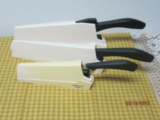 Wilkinson Sword Vintage Knife Set Of 3 Kitchen Knives W/self Sharpening Holder,