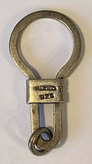 Vintage Mexico Sterling Silver Modernist Sleek & Simple Design Keychain Keyring