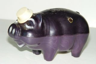 Vintage Wes - Ko Products Plastic Piggy W/top Hat Bank California Elks Lodge 1960s