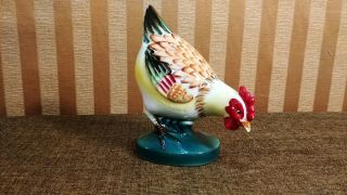Vintage Made In Japan Hand Painted Porcelain Hen Chicken Figurine 7 " Tall