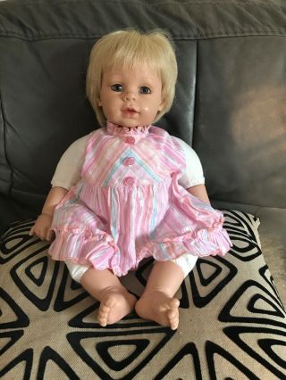 Vintage Adora ? Name Your Own Baby Doll Model Krv - 048 Brown Eyes Blond Euc