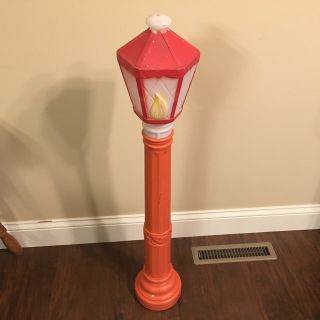 Vintage 1969 Empire Blow Mold Christmas 40” Tall Red Lamp Post No Light Cord