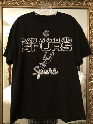 Nba San Antonio Spurs Western Conference Basketball Short Sleeve T - Shirt Black L