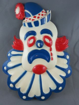 Vintage Sad Clown Face Wall Hang - Made In The Usa - Kind Creepy But Cool