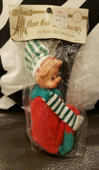 Vintage 1950s Pixie Elf Kneehugger Christmas Large 6 " Ornament Bell Made Japan